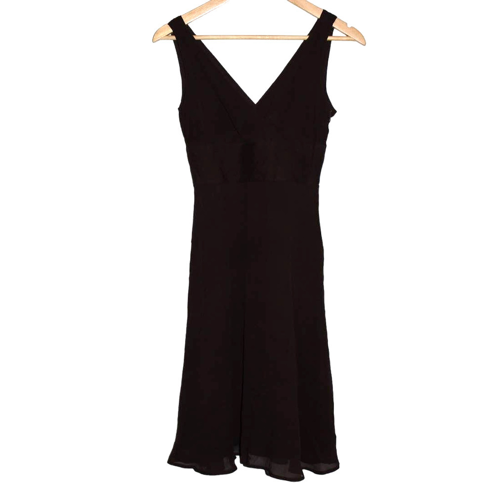 Womens J. Crew Sophia 96455 Brown Silk Chiffon Pull On Zip Up Midi Dress Size 0P